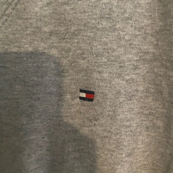 Tommy Hilfiger Light Gray V-Neck Tee - Picture 3 of 4